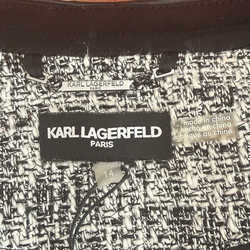 Karl Lagerfeld Paris Monochrome Tweed Women's Blazer - Picture 10 of 13